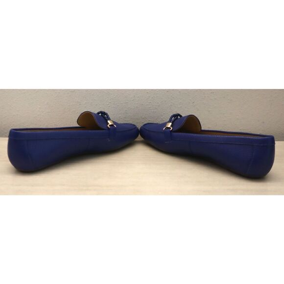 Talbots Women Sz 7.5M Blue Twilight Becca Braid Soft Pebbled Leather Flats - Picture 11 of 14